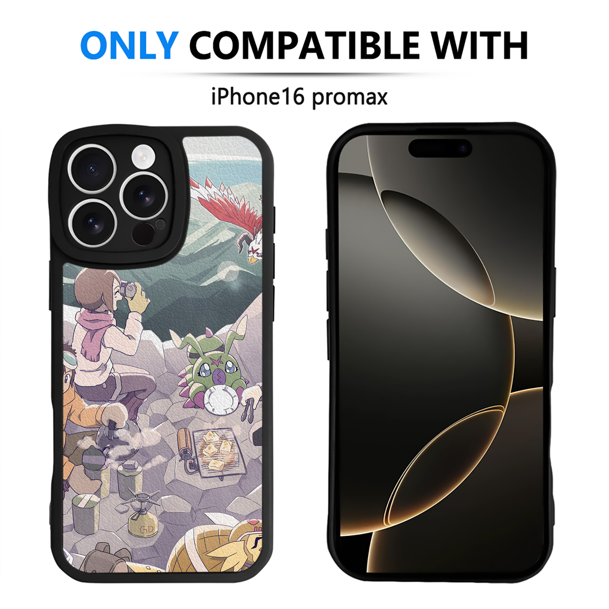 （画像用） Digimon デジタルモンスター/デジモン 【iPhone 16シリーズ対応】シリコンスマホケース（レザー調） 材質：シリコン